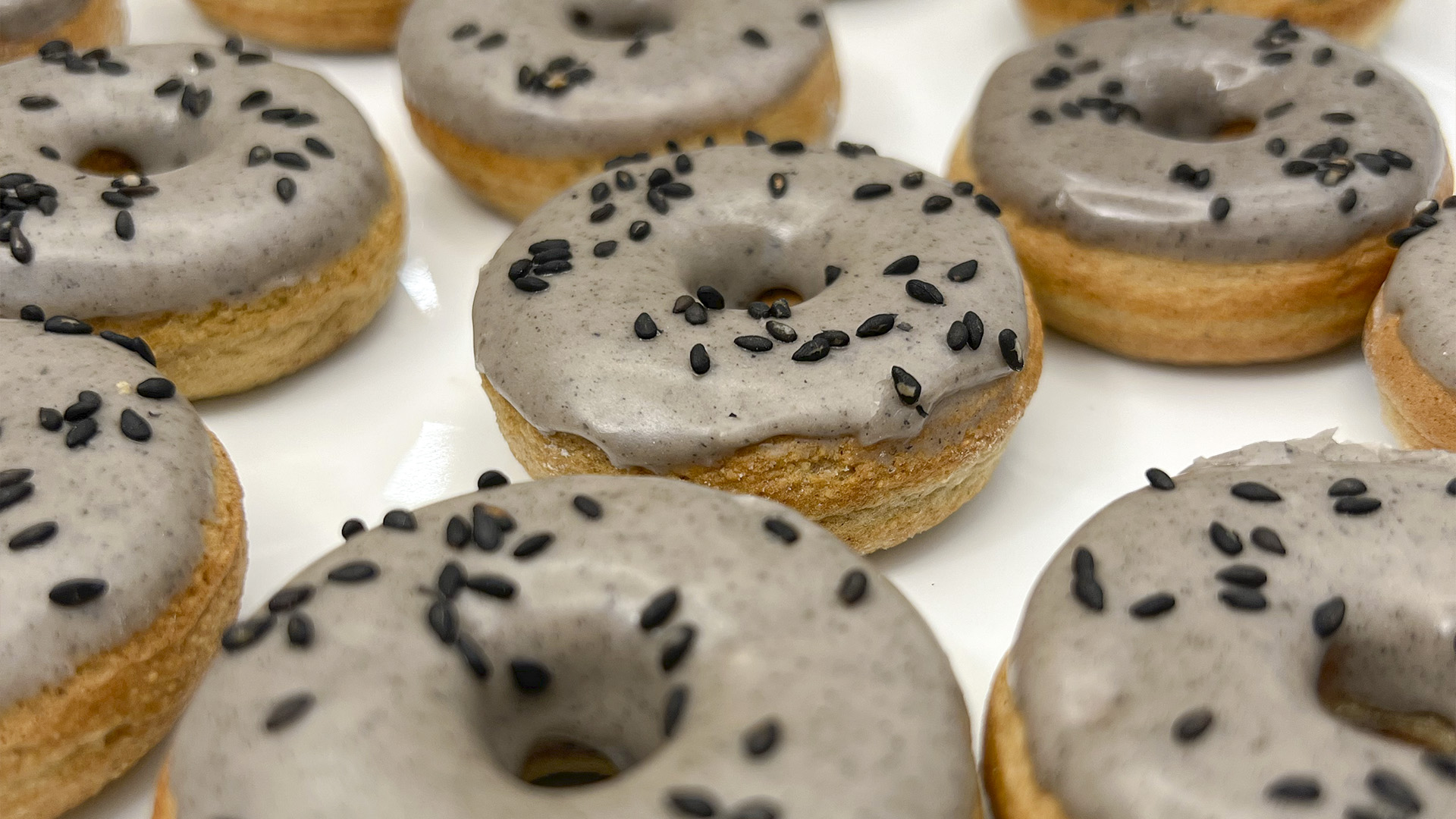 Oat Flour Donuts with Black Sesame Glaze FLVR