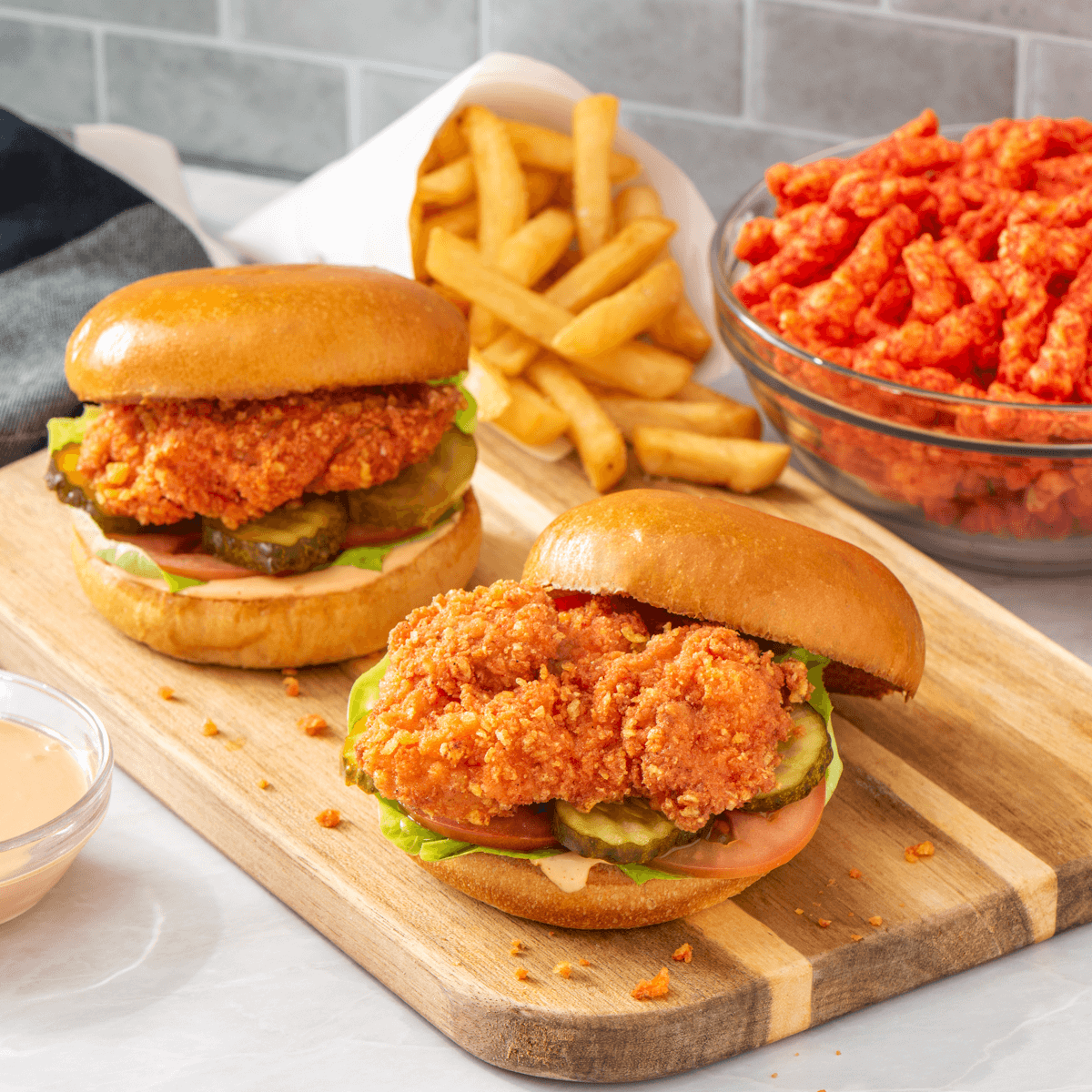 CHEETOS® FLAMIN HOT® Fried Chicken Sandwich | FLVR