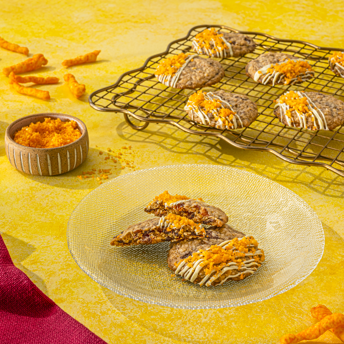 CHEETOS® Infused Triple Chocolate Chunk Cookies | FLVR