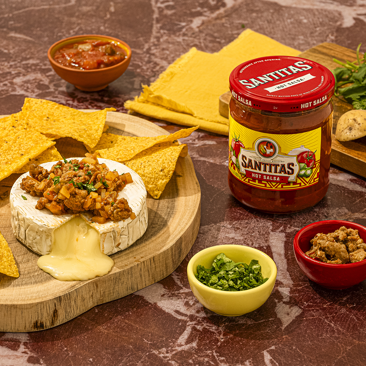 Chorizo Salsa Baked Brie | FLVR