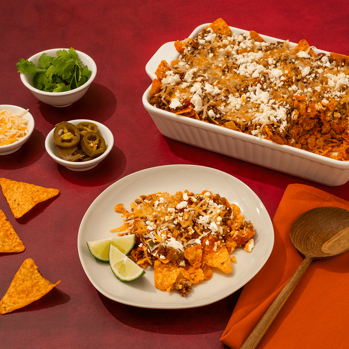 DORITOS® Nacho Cheese Beef Red Enchilada Casserole | FLVR