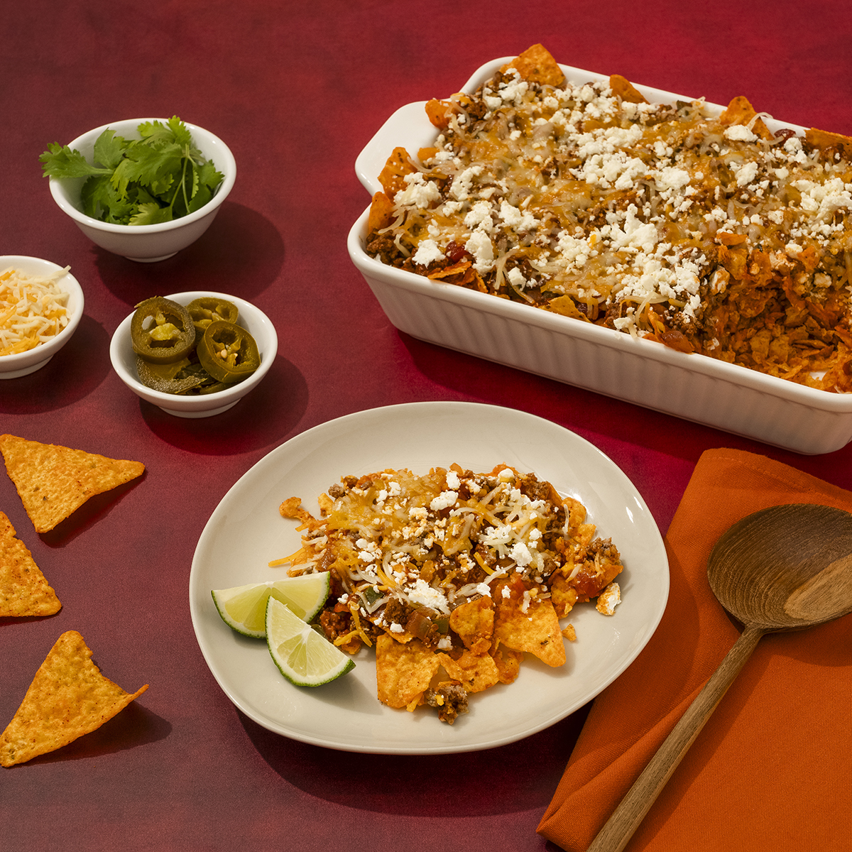 DORITOS® Nacho Cheese Beef Red Enchilada Casserole | FLVR