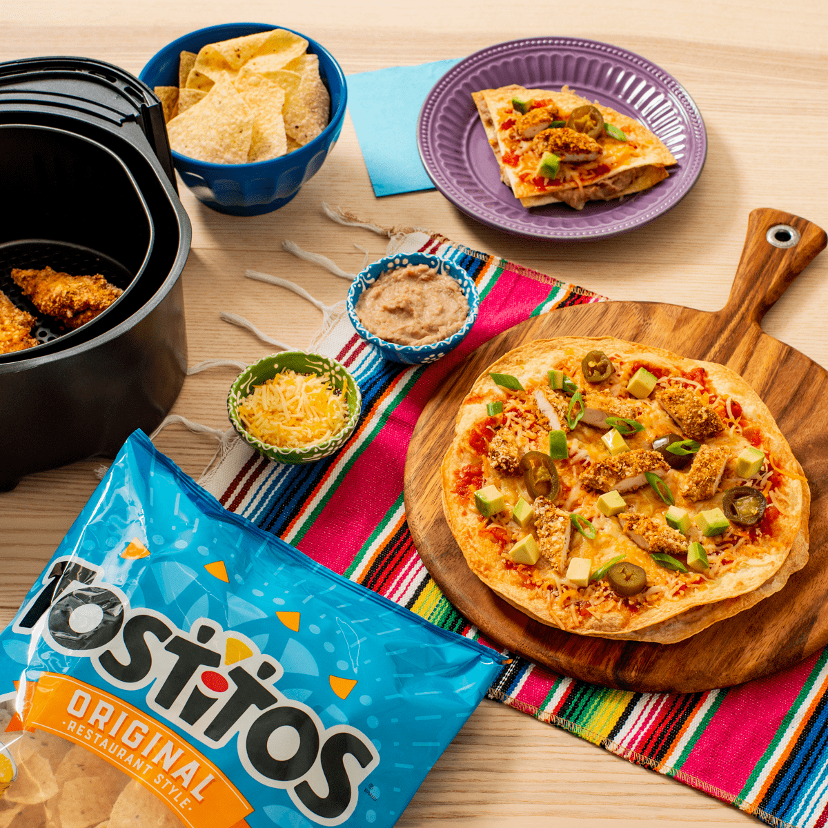 TOSTITOS® Air Fryer Chicken Tex-Mex Pizza | FLVR